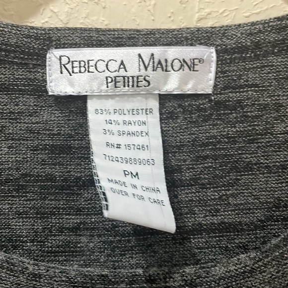 EUC Rebecca Malone Petites Petite Medium Black Sweater Rhinstones Long Sleeve - Picture 3 of 3